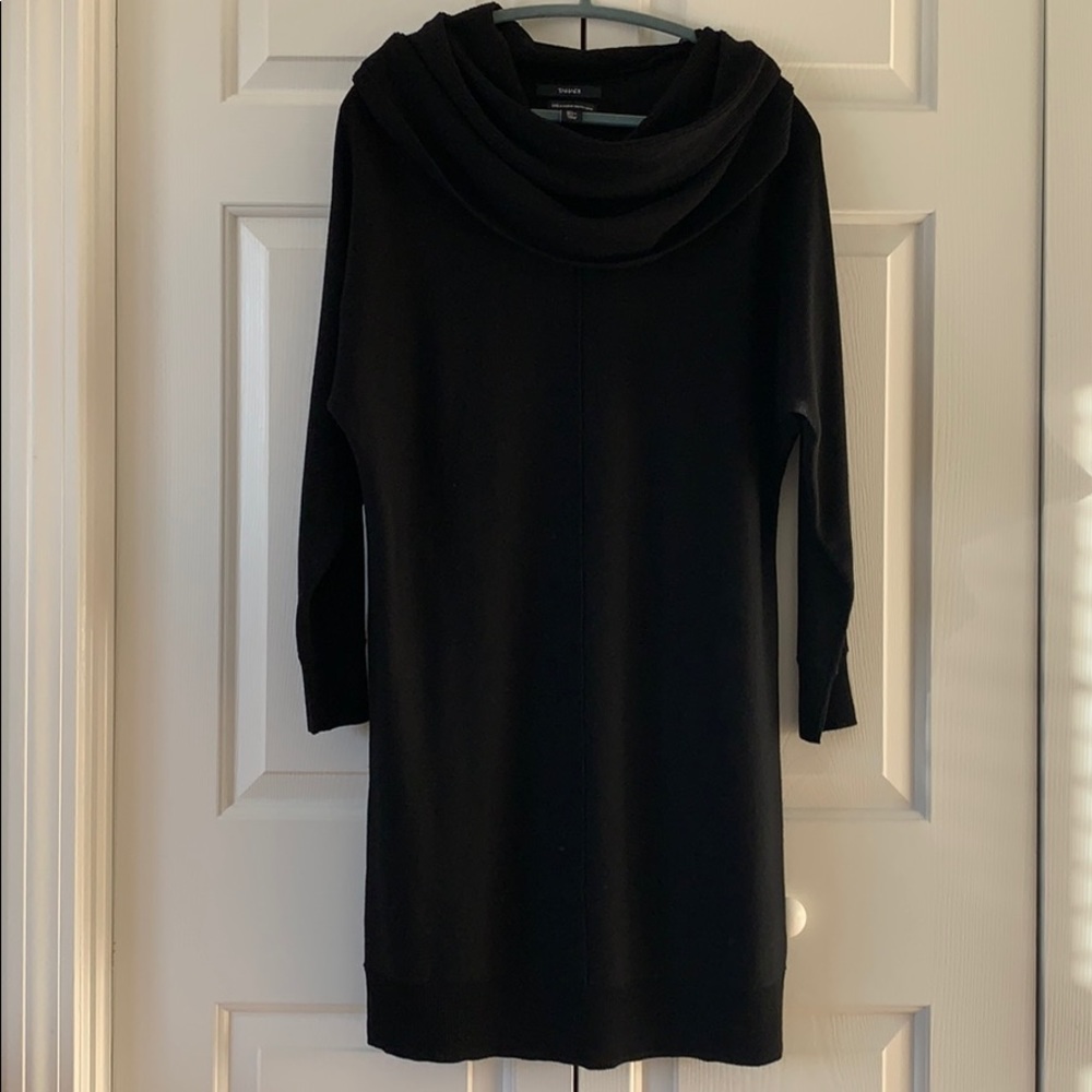 Tahari Merino Wool Sweater Dress in Black